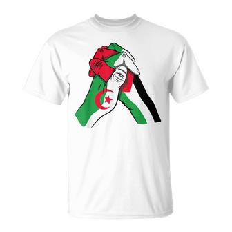 Argelia Y Palestina Manos En Unidadolidaridad Amistad Camiseta unisex - Regaloses