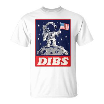 Astronaut Dibs Moon Space Galaxy 4Th Of July American Flag T-Shirt - Thegiftio UK