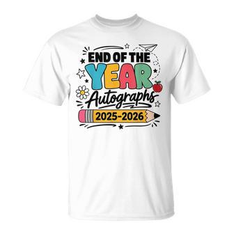 Autographes De Fin D'année Du Dernier Jour D'école 2025-2026 T-Shirt - Cadeauxyz