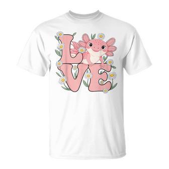 Axolotl Love Cute Kawaii Boys Girls Kids T-Shirt - Thegiftio