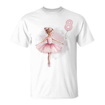 Bambino Dolce Ballerina 8 Anni Compleanno Ragazza Balletto Ballerina Maglietta - Novitaregali