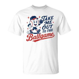 Take Me Out To The Baseball Ball Game Vintage Sports Fan T-Shirt - Monsterry