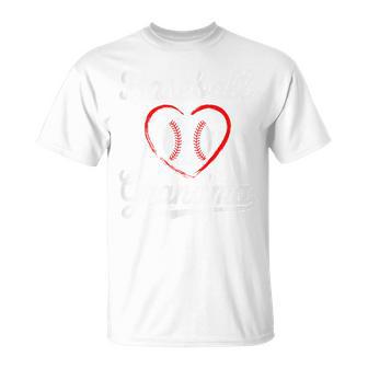 Baseball Grandma Baseball Heart T-Shirt - Thegiftio UK