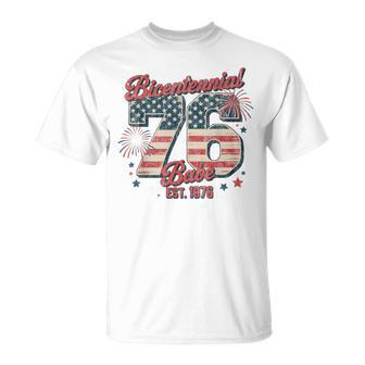 Bicentennial Babe 1976 50Th Birthday Vintage Flag T-Shirt - Thegiftio