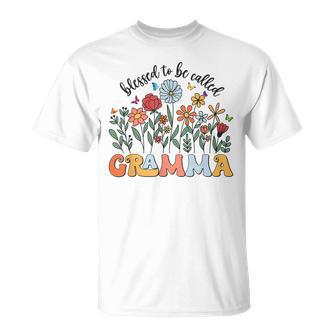 Blessed To Be Called Gramma Wildflower Floral Mother's Day T-Shirt - Monsterry