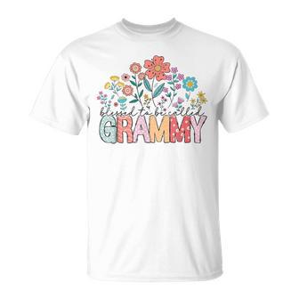 Blessed To Be Called Grammy Flowers T-Shirt - Thegiftio UK