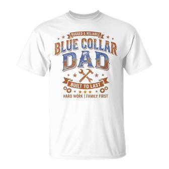 Blue Collar Dad Rugged Reliable Tradesman Father's Day T-Shirt - Thegiftio UK