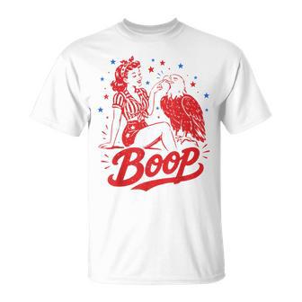 Boop Eagle Patriotic Vintage American Girl 250Th 4Th Of July T-Shirt - Monsterry
