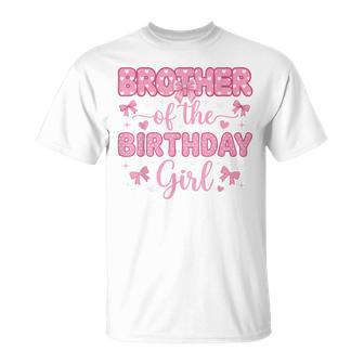 Brother Of Birthday Girl Coquette Bow Party Family Matching T-Shirt - Thegiftio UK