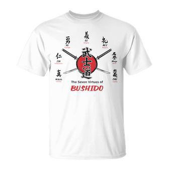 Budo Artes Marciales Lasieteirtudes De Bushido Camiseta unisex - Regaloses