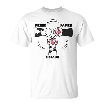 Chat Pierre Papier Ciseaux T-Shirt - Cadeauxyz