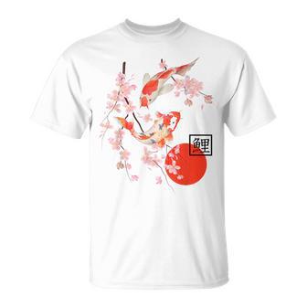 Chemise En Fleurs De Cerisier Japonais Koi Carpe Poissonakura Graphic T-Shirt - Cadeauxyz