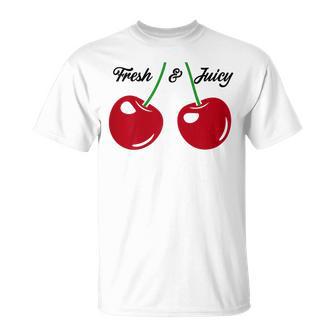 Cherry Top Fresh Juicy Red Cherries Women's Vintage Cherry T-Shirt - Thegiftio UK