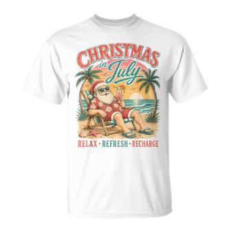 Christmas In July Relax Beach Santa Hawaiian Sunset Cruise T-Shirt | Seseable UK