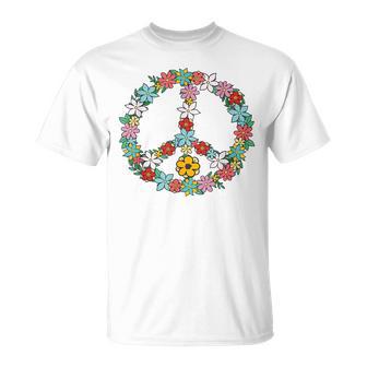 Concritta Love Peaceign Anni '60 E '70 Tinta Tie-Dye Peace Hippy Maglietta - Novitaregali