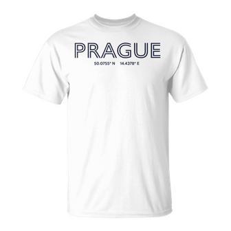 Coordenadas República Checa Ciudad Praga Camiseta unisex - Regaloses