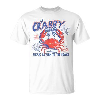If Crabby Please Return To Beach Summer Break Vacation T-Shirt - Monsterry