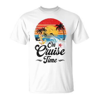 On Cruise Time Coconut Tree Graphic Summer Vacation Cruising T-Shirt - Thegiftio UK