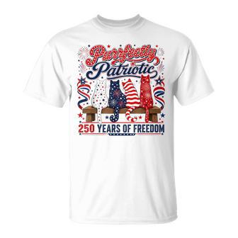 Cute Purrfectly Patriotic Cats 4Th Of July Graphic T-Shirt - Thegiftio UK