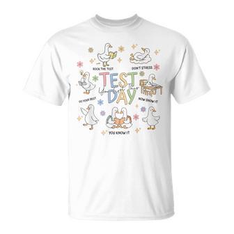 Cute Silly Goose Teacher Test Day You Got This Rock The Test T-Shirt - Thegiftio UK