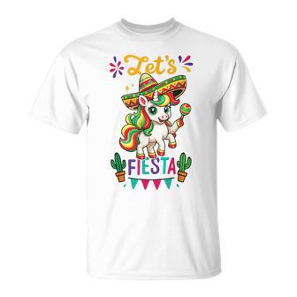 Cute Unicorn Cinco De Mayo Lets Fiesta Mexican Girl Toddler T-Shirt - Thegiftio UK