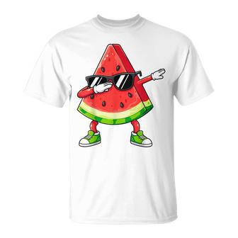 Dabbing Watermelon Sunglasses Summer Tropical Fruit T-Shirt | Mazezy