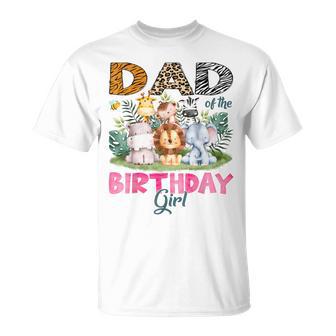 Dad Of The Birthday Girl Safari Jungle Animal Lover T-Shirt - Thegiftio UK