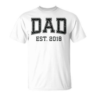 Dad Est 2018 Custom Dad Personalized Husband Father Grandpa T-Shirt - Thegiftio UK