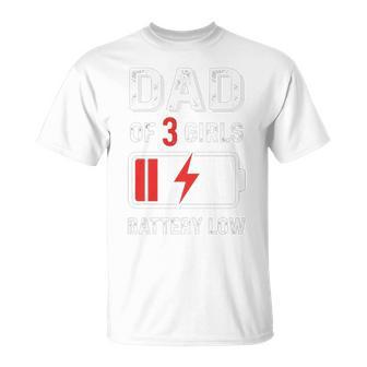 Dad Of Three Girls Daddy And 3 Daughters Father's Day Tri-Blend T-Shirt - Monsterry UK