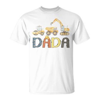 Dada Construction Excavator Birthday Boy Father's Day T-Shirt - Monsterry UK