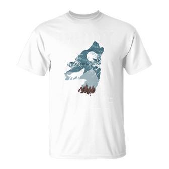 Daddy Wolf Silhouette Howling Fathers Day Dad Wolf Performance T-Shirt - Thegiftio UK