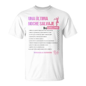 Despedida Deoltera Checklist Divertido Para La Novia In Mangas Camiseta unisex - Regaloses