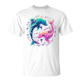 Dolphin Colorful Sea Ocean Animal Dolphin T-Shirt - Thegiftio UK