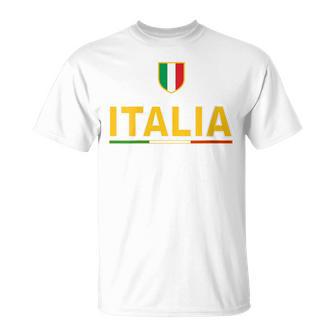 Donna Maglia Con Bandiera Italiana Tricolore Ecritta Italia Con Collo A Maglietta - Novitaregali