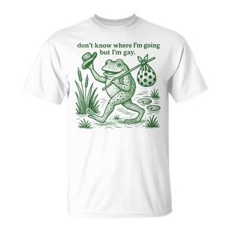 Don't Know Where I'm Going But I'm Gay Frog Lgbtq Pride T-Shirt - Monsterry UK