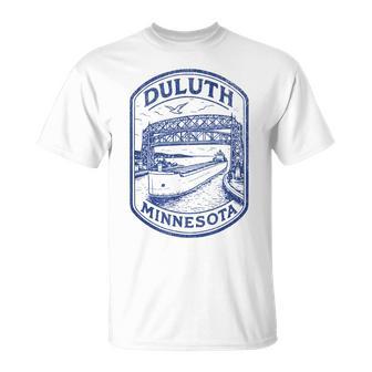 Duluth Minnesota Mn Aerial Lift Bridge Boat Lake Superior T-Shirt - Thegiftio UK