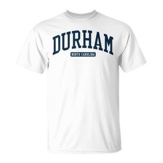 Durham Carolina Del Norte Carolina Del Norte College Estilo Universitario Azul Marino Camiseta unisex - Regaloses