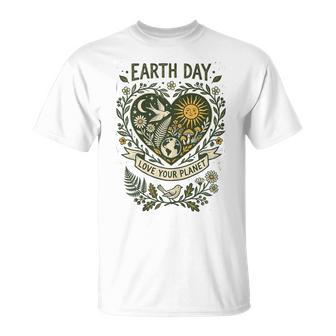 Earth Day Love Your Planet Vintage Nature T-Shirt - Thegiftio UK