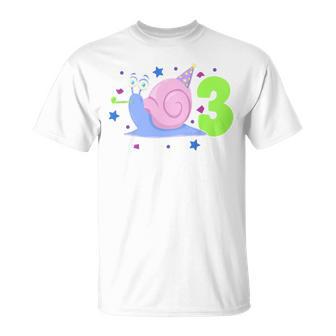 Enfant Escargot Anniversaire Enfant 3 Ans T-Shirt - Cadeauxyz