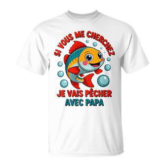 Enfant Pêche Avec Papa Drôle De Poisson Quiaute T-Shirt - Cadeauxyz