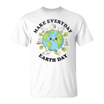 Make Everyday Earth Day Cute Goose Teacher Save Planet T-Shirt - Thegiftio UK