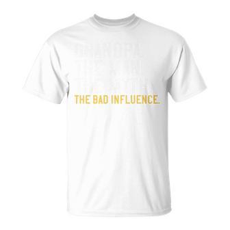 Father's Day Grandpa The Man The Myth The Bad Influence Tri-Blend T-Shirt - Thegiftio UK