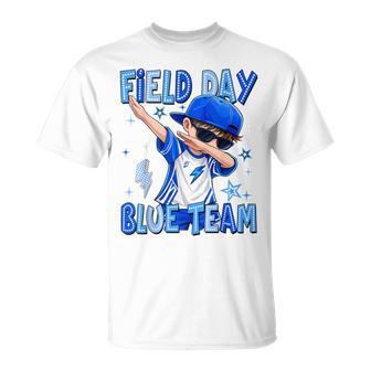Field Day Blue Team Dabbing Boys Kids Games Field Trip T-Shirt - Monsterry