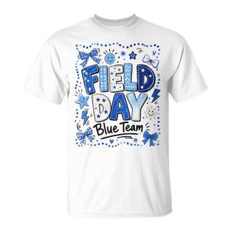 Field Day Blue Team For Kids Teacher Field Day Games T-Shirt | Mazezy