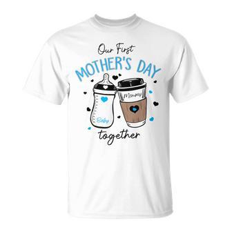 Our First Mother's Day Together Baby & Mommy Milk Coffee T-Shirt - Thegiftio
