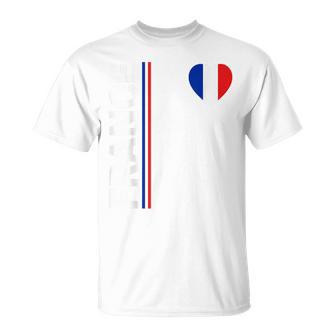 France Drapeau Coeur Fierté Patriotique Français T-Shirt - Cadeauxyz