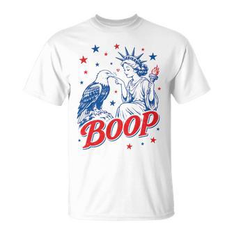 4Th Of July Boop Eagle Statue Of Liberty Patriotic Usa Comfort Colors Crop Top T-Shirt - Thegiftio UK