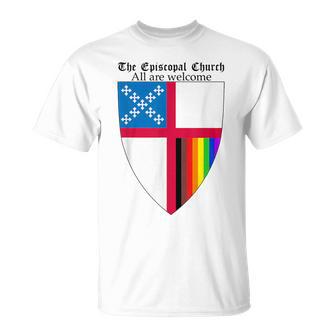 Episcopal Church Shield With 8 Colours Rainbow Pride T-Shirt - Thegiftio UK