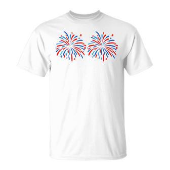 Im Just Here For The Fireworks 4Th Of July Couple T-Shirt - Monsterry