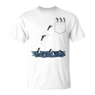 Penguin Pocket Cute Diving Penguin For Animal Lover T-Shirt | Seseable UK